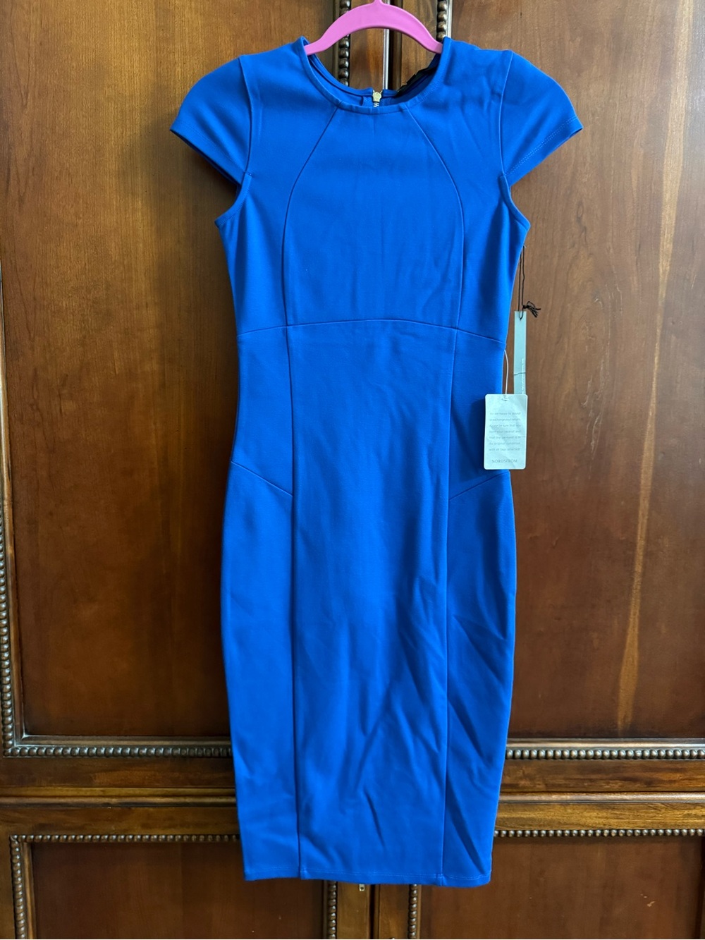 Felicity & Coco Royal Blue Cap-Sleeve Midi Sheath Dress